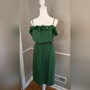 NWT! Old Navy Kelly Green Ruffle Slip Dress Size Small Tall